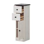 Armoire basse Senna I Pin massif - Blanc / Havane