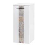 Armoire basse Stone Blanc brillant / Granite