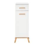 Armoire basse Venlo Blanc brillant / Chêne