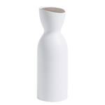 Vase Mall Céramique / Noyer massif - Blanc - Hauteur : 29 cm