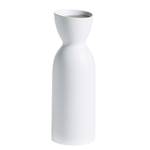 Vase Mall Céramique / Noyer massif - Blanc - Hauteur : 38 cm