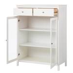 Armoire basse Karelien Pin massif - Blanc