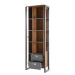 Armoire vitrine Marton Imitation chêne Stirling / Anthracite clair