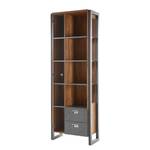 Armoire vitrine Marton Imitation chêne Stirling / Anthracite clair