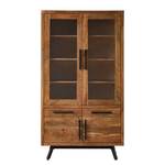 Armoire vitrine Amla Acacia massif / Métal - Acacia / Anthracite