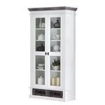 Armoire buffet Basilico II Epicéa partiellement massif Blanc / Marron- gris