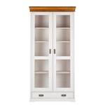 Vitrine Formentera Pin massif - Blanc / Marron