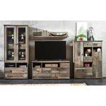 Vetrina e credenza Tapara (illuminazione incl.) Marrone / Grigio