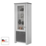 Armoire vitrine Troway Gris - Blanc - Bois manufacturé - Verre - 66 x 195 x 41 cm