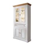 Armoire vitrine Ummanz Pin massif - Pin blanc / Pin miel - Pin blanc