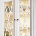 Armoire vitrine Ummanz Pin massif - Pin blanc / Pin miel - Pin blanc