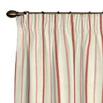 Vorhang mit Kräuselband Creme/Rot Streifen - 130x260 cm