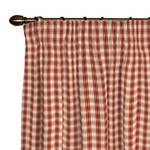 Tenda con fettuccia arricciatende color beige/rosso a quadri - 310