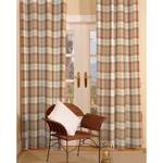 Tenda con occhielli Color beige/rosso vino a quadri - 130x310 cm