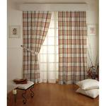 Tenda con occhielli Color beige/rosso vino a quadri - 130x310 cm