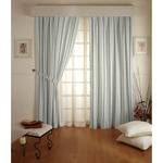 Tenda a rivetti Color crema/A righe blu - 130 x 310 cm