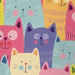 Wasmand Cats in Colours geweven stof - meerdere kleuren