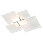 Wand- en plafondlamp Ouadrifoglio glas/staal wit 2 lichtbronnen