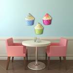 Wandbild Wandbild Cup Cakes Multicolor - Weiß - Kunststoff - 22 x 72 x 1.4 cm