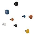 Wandhaken Button (2-delige set) massief berkenhout - Blauw - Breedte: 10 cm
