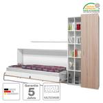 Wandklapbed combinatie Godia I Wit/Sonoma eikenhouten look - Koudschuimmatras