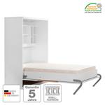 Wandklapbed KiYDOO Wit / Kernbeukenhout - 110 x 205cm - Bonell-binnenveringmatras