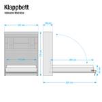 Schrankbett KiYDOO smart Weiß / Kernbuche Dekor - 110 x 205cm - Bonellfederkernmatratze