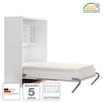 Wandklapbed KiYDOO Wit / Kernbeukenhout - 110 x 205cm - Koudschuimmatras