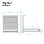 Schrankbett KiYDOO smart Weiß / Kernbuche Dekor - 140 x 205 cm - Bonellfederkernmatratze