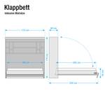 Schrankbett KiYDOO smart Weiß - 160 x 205cm - Schaumstoffmatratze