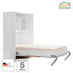 Schrankbett KiYDOO smart Weiß / Kernbuche Dekor - 160 x 205cm - Schaumstoffmatratze