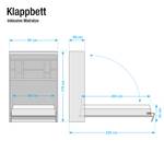 Schrankbett KiYDOO smart Weiß / Kernbuche Dekor - 86 x 205cm - Schaumstoffmatratze