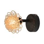 Wandlamp Firenze metaal/glas bruin 1 lichtbron