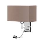 LED-wandlamp Kempten by Honsel metaal/zilverkleurige stof 2 lichtbronnen