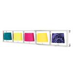 Horizontale wandlamp Parecchi chroomkleurig metaal/textiel 5 lichtbronnen