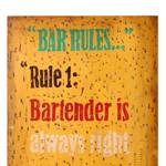 Targa decorativa Bar Rules Marrone verniciato