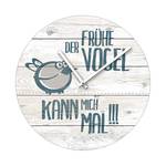 Color orologio da parete Der frühe Vogel Grigio - Multicolore - Vetro - Profondità: 3.6 cm