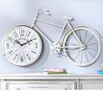 Wanduhr Fahrrad Metall - Weiß