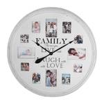 Horloge murale Family Foto Blanc