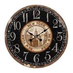 Horloge New York Noir / Gris