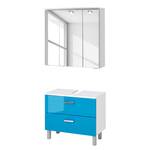 Meuble sous-vasque a-qua Turquoise brillant / Blanc