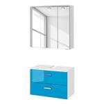 2 pezzi Set da bagno a-qua Bianco/Turchese - Turchese lucido