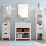 Ensemble meuble lavabo Paulina Pin massif - Blanc