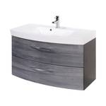 Ensemble pour lavabo Strahan 4 éléments - Gris graphite / Chêne argenté cendré