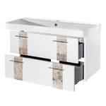 Ensemble meuble lavabo Stone Blanc brillant / Granite