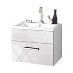 Meuble lavabo Victoria Avec vasque - Blanc brillant - 60 cm