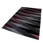 Teppich Lamella (handgetuftet) Schurwolle - Grau / Bordeaux - 120 x 180 cm