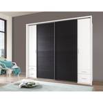 Armoire à vêtements Lotto IV Blanc alpin / Imitation chêne noir - Largeur : 230 cm - Avec cadre passepartout