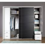 Armoire à vêtements Lotto IV Blanc alpin / Imitation chêne noir - Largeur : 230 cm - Avec cadre passepartout