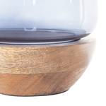 Windlicht Etienne massief mangohout/glas - Hoogte: 17 cm
